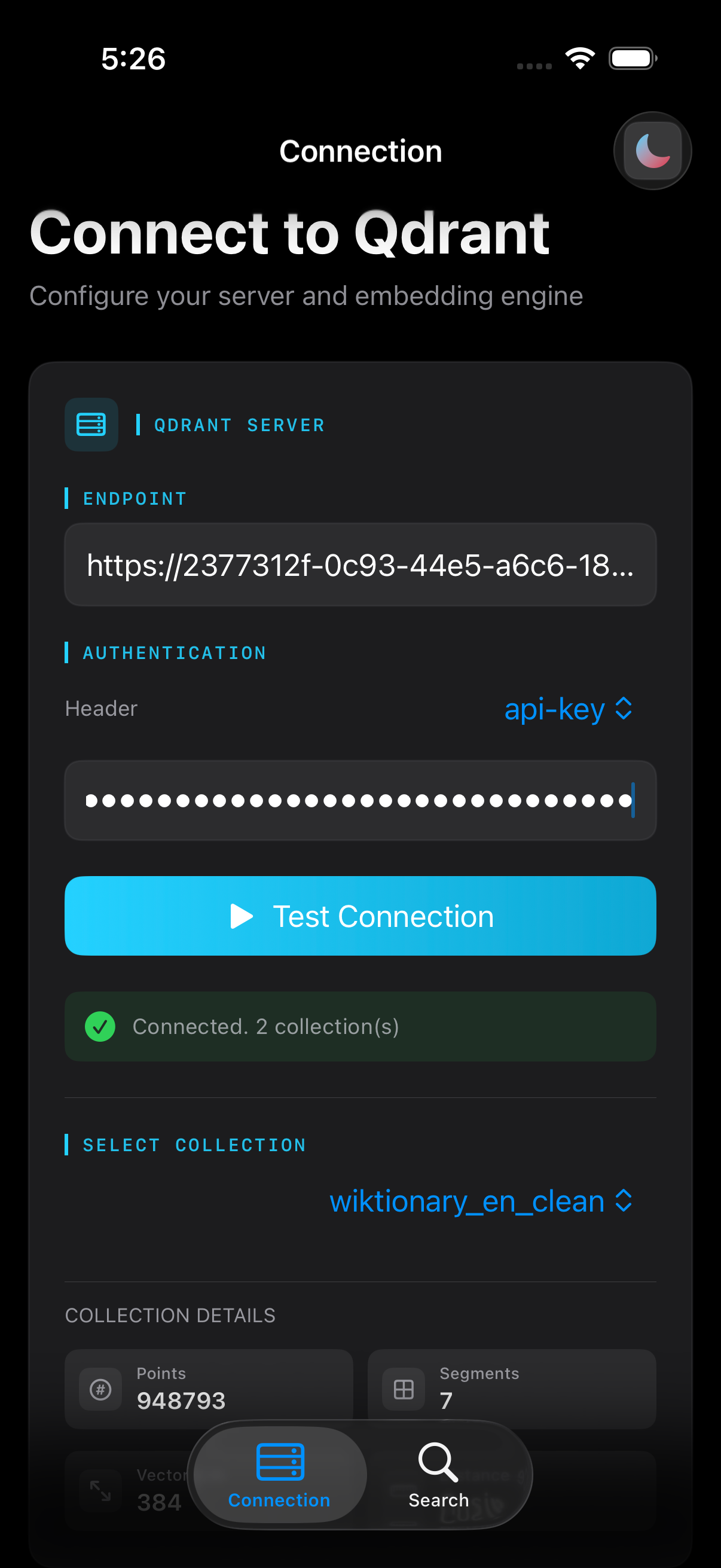 Connection Screen
